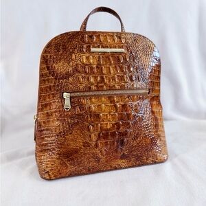 Brahmin Felicity Croc Embossed Leather Backpack